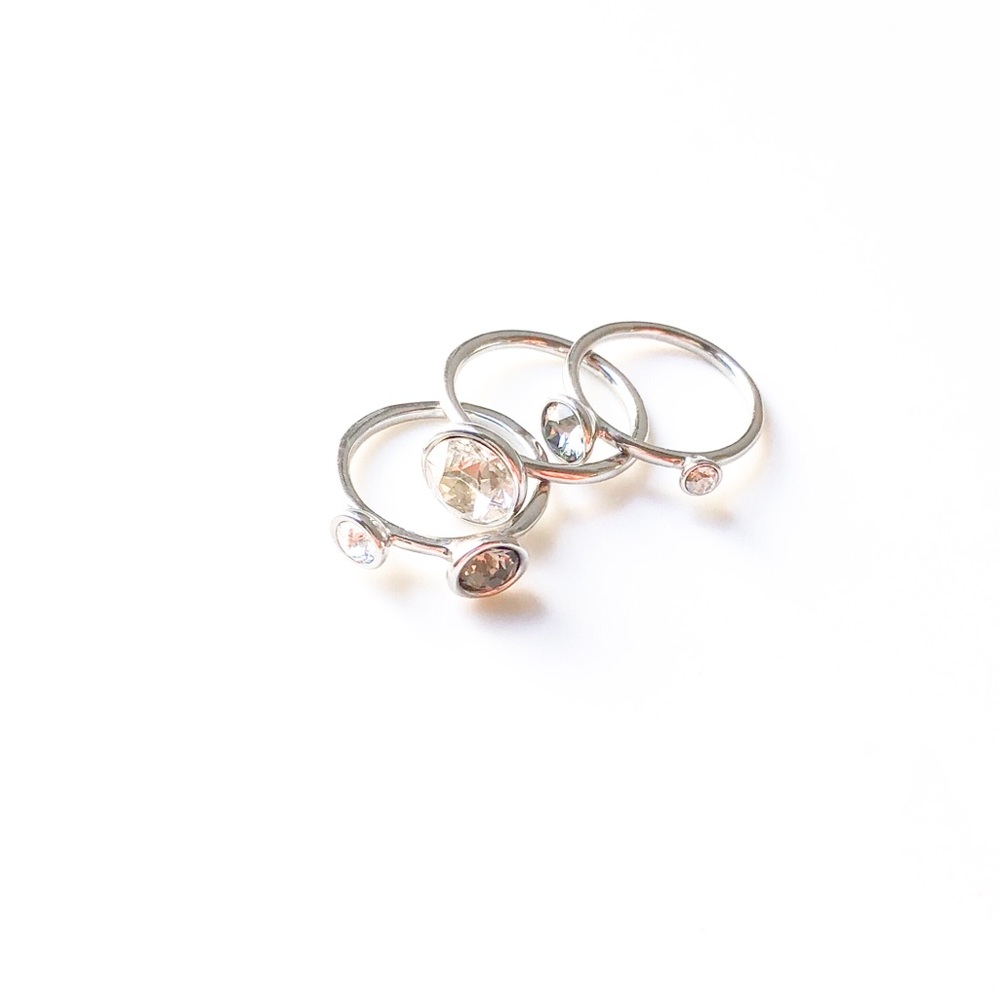 STACKED RHINESTONE RING SET - Picture 3 of 6